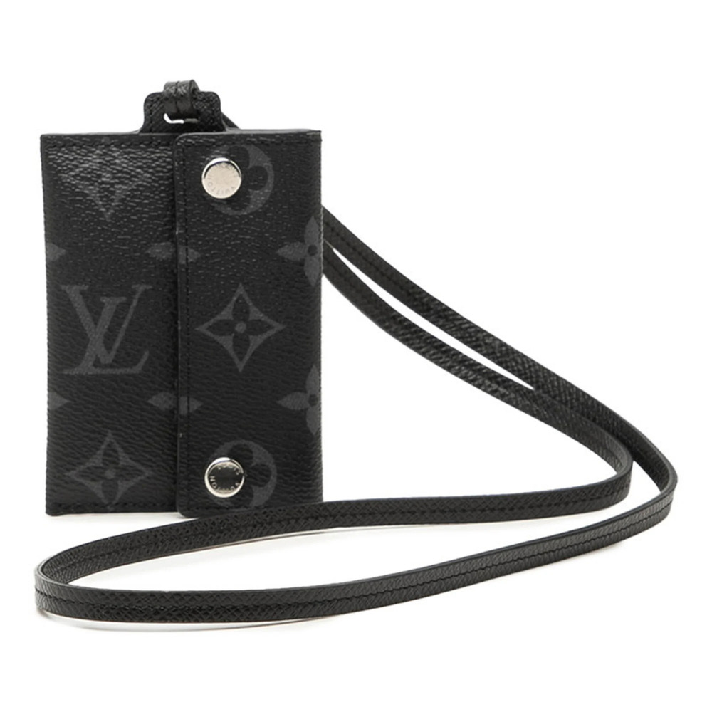 Louis Vuitton Monogram Eclipse Porte Cartes On Strap Business Card Holder/Car...